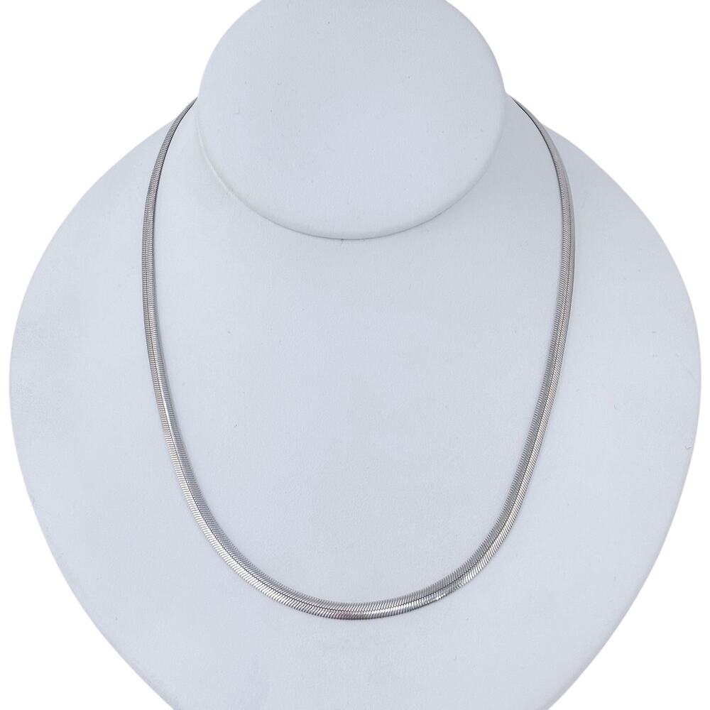 Vintage Italy Sterling Silver 925 Herringbone Chain Necklace 18"